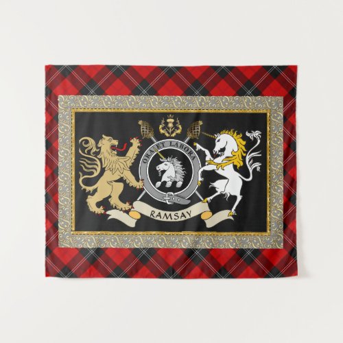 Ramsay Clan Badge & Tartan Personalized Tapestry