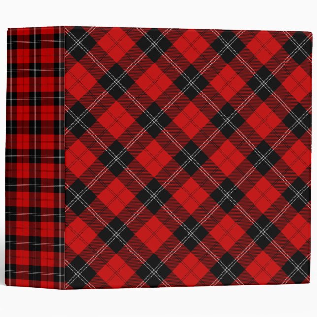 Ramsay tartan red black plaid binder (Front/Spine)