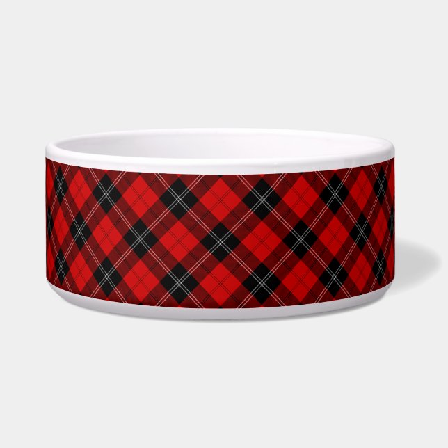 Ramsay tartan red black plaid bowl (Front)