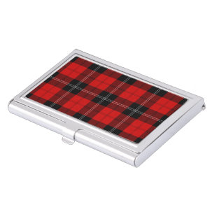 Ramsay tartan red black plaid case for business cards