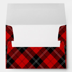 Ramsay tartan red black plaid envelope
