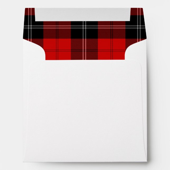 Ramsay tartan red black plaid envelope (Back (Bottom))