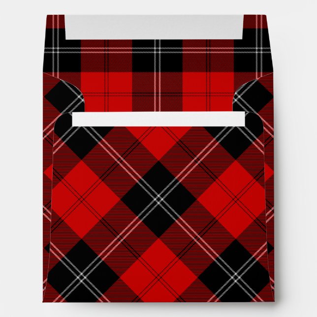 Ramsay tartan red black plaid envelope (Back (Bottom))