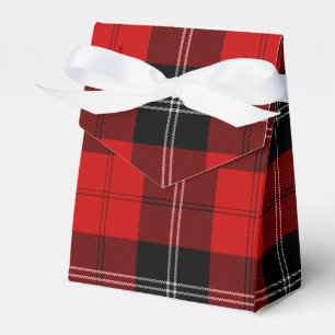 Ramsay tartan red black plaid favor boxes