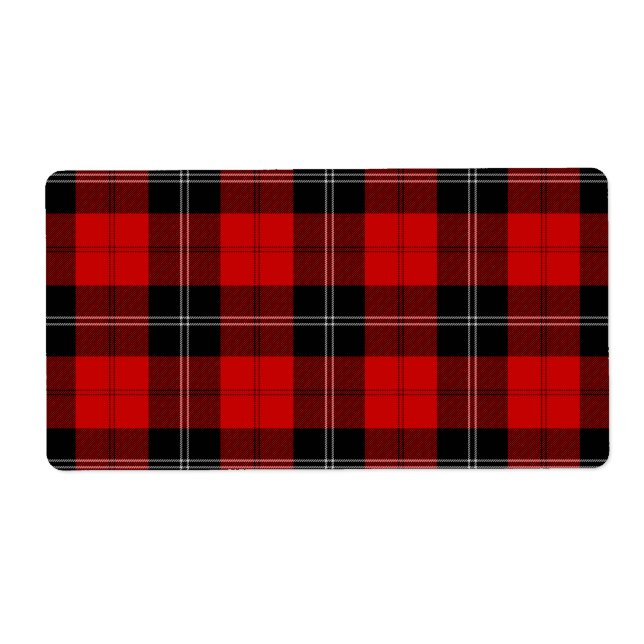 Ramsay tartan red black plaid label (Front)