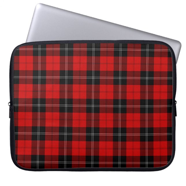Ramsay tartan red black plaid laptop sleeve (Front)