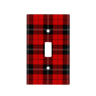 Ramsay tartan red black plaid light switch cover