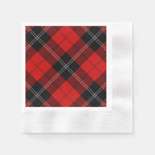 Ramsay tartan red black plaid napkins
