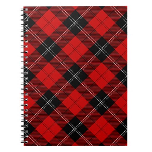 Ramsay tartan red black plaid notebook
