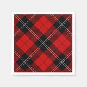 Ramsay tartan red black plaid paper napkins