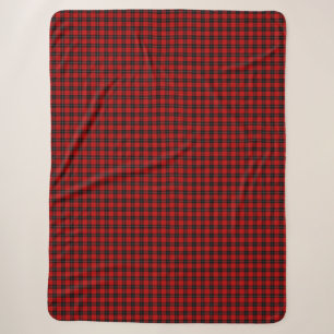 Ramsay tartan red black plaid sherpa blanket