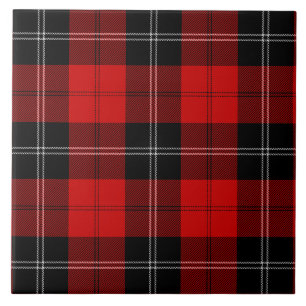 Ramsay tartan red black plaid tile