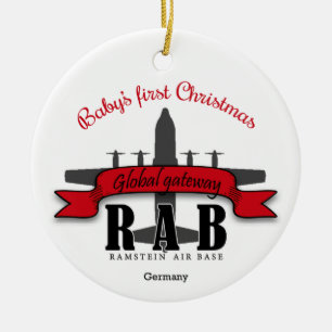 Ramstein Air Base Baby's First Christmas Ceramic O Ornament