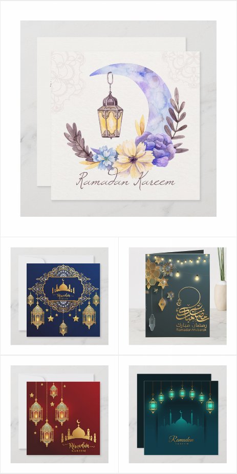 Ramzan Kareem Mubarak Greeting Cards