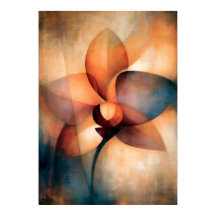 Ran Orchid Cubist Floral Abstraction