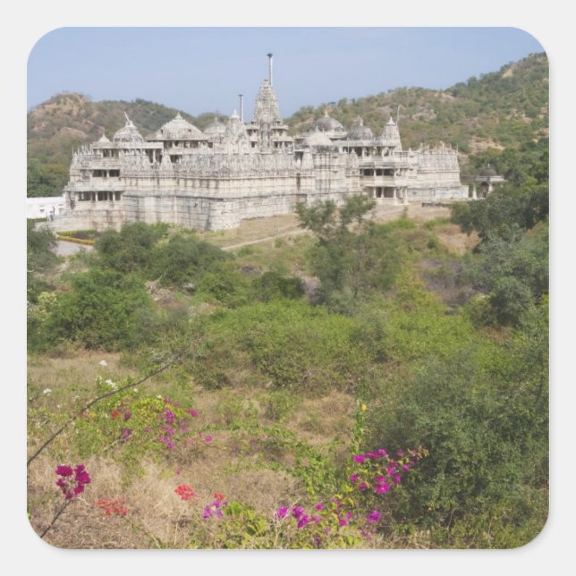 Ranakpur Jain Temple, Ranakpur, Rajasthan, India Square Sticker (Front)