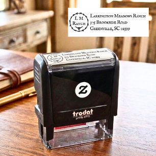 Ranch Business Customizable Western Bull Head Logo Self-inking Stamp