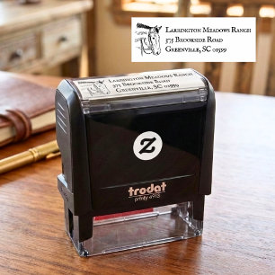 Ranch Business with Western Horse Head Self-inking Stamp