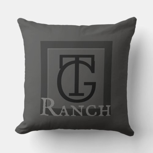 Ranch Cattle Brand Custom Initials Throw Pillow