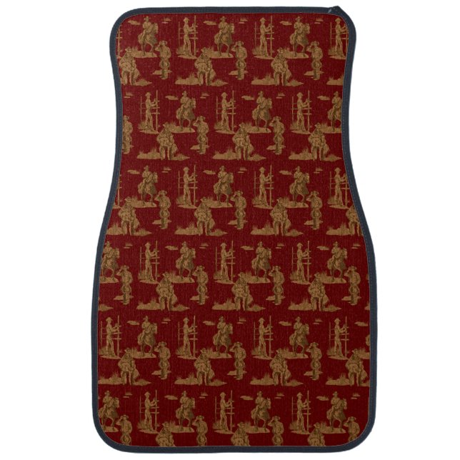 Ranch Cowboys Horse Calf Fence Car Floor Mat (Front)