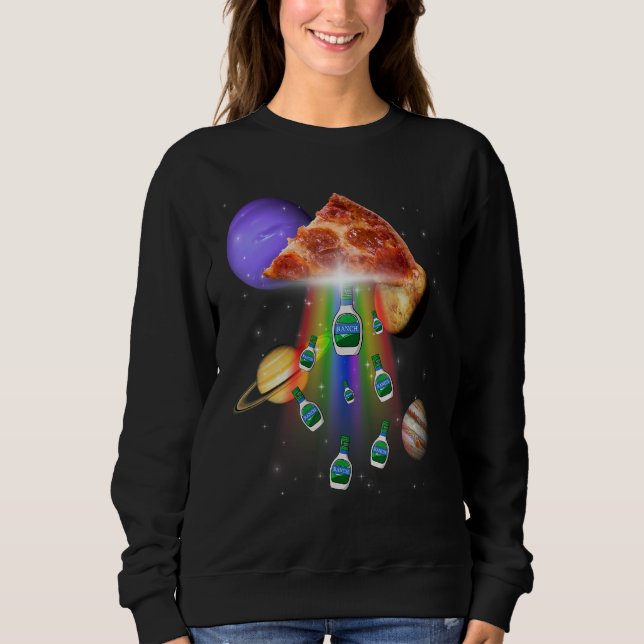 Ranch Dressing Pizza  UFO Foodie LGBTQ Pride Sweatshirt (Front)