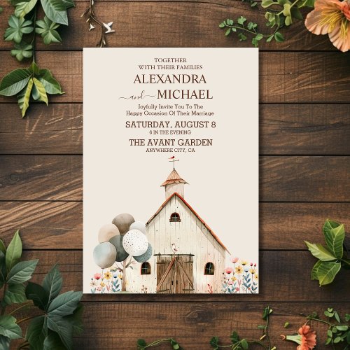 Ranch Farm Barn Wedding Invitation