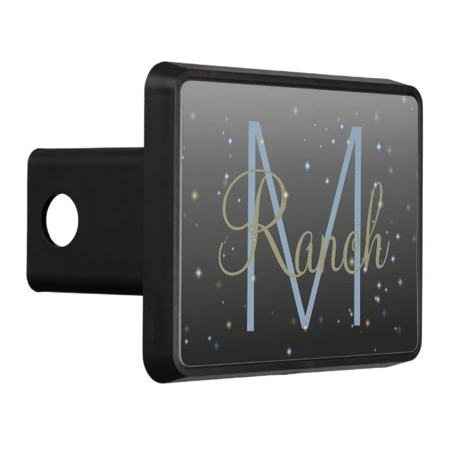 Ranch Farm Initial Monogram & Custom Name Truck Hitch Cover (Right)