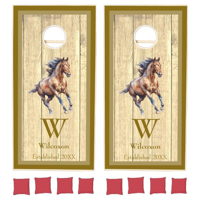 Ranch Horse Theme | Rustic Family Cornhole Set (Set)