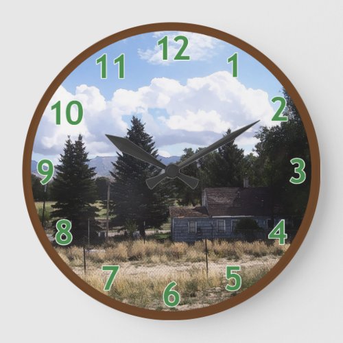 Ranch House Trees Large Clock