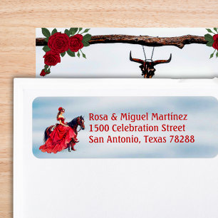 Ranch Masquerade Quinceañera Return Address Label