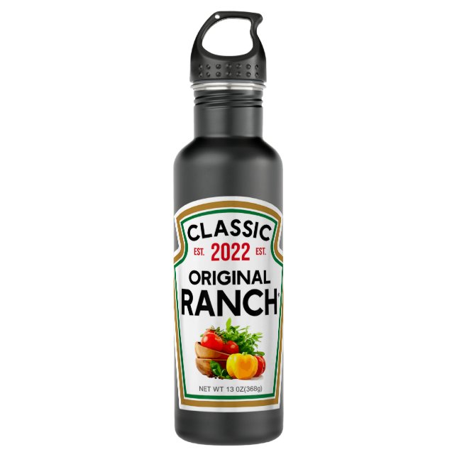 Ranch Sauce Green Salad Dressing Halloween Costume Stainless Steel Water Bottle (Front)