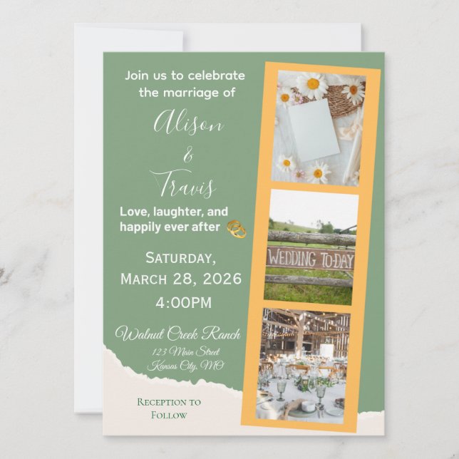 RANCH-STYLE WEDDING INVITATION (Front)