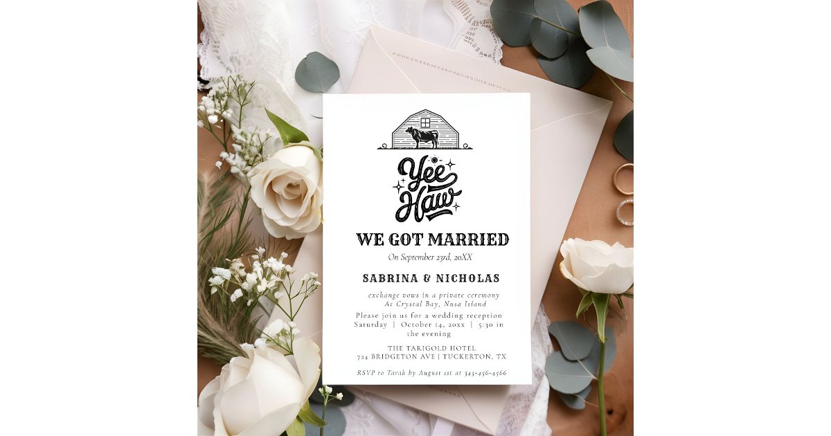 Ranch Western Country Cowboy Wedding Elopement Invitation | Zazzle