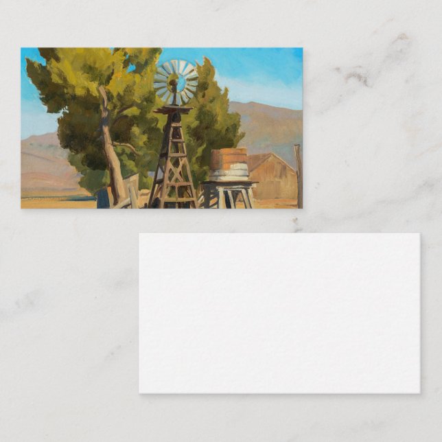 Ranch Windmill, Carson, Nevada by Maynard Dixon Business Card (Front/Back)