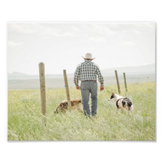 Rancher With Dogs Country Farmhouse Style Photo Print