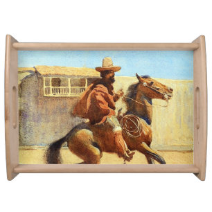 Ranchero of Old California Fleece Blanket Serving Tray
