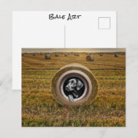 Ranchers Farmers Dog In Hayfield Round Bale Art