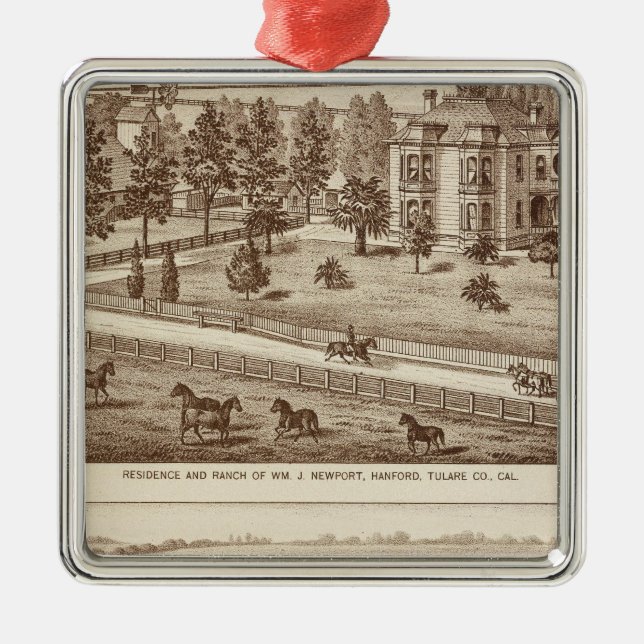 Ranches, Hanford, Cal Metal Ornament (Front)