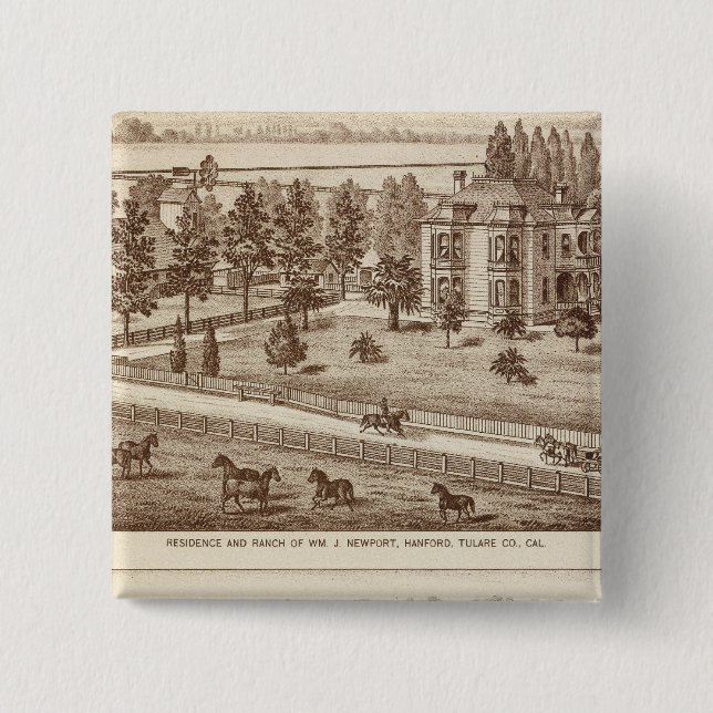 Ranches, Hanford, Cal Pinback Button (Front)