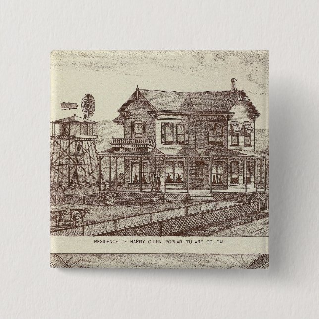 Ranches, Poplar, Cal Pinback Button (Front)