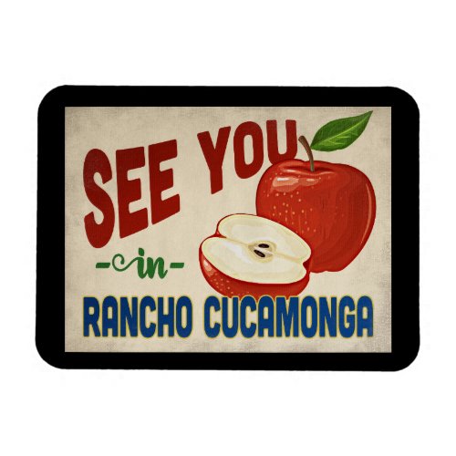 Rancho Cucamonga California Apple _ Vintage Travel Magnet