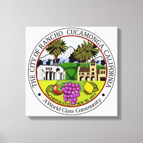 Rancho Cucamonga California City Seal Canvas Print