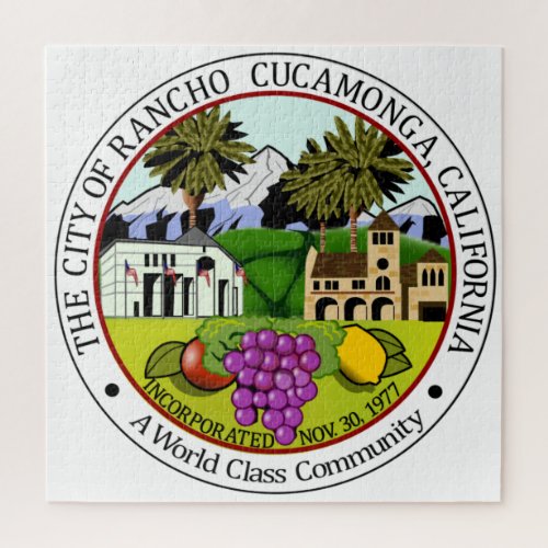 Rancho Cucamonga California City Seal Jigsaw Puzzle