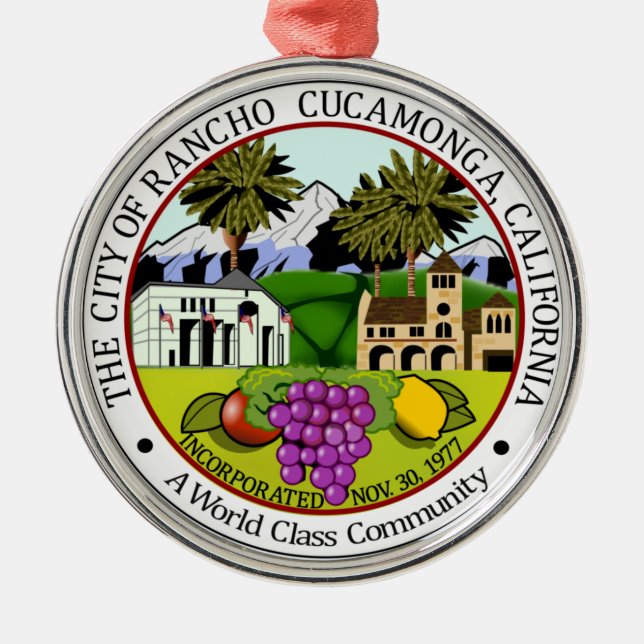 Rancho Cucamonga (California) City Seal Metal Ornament (Front)