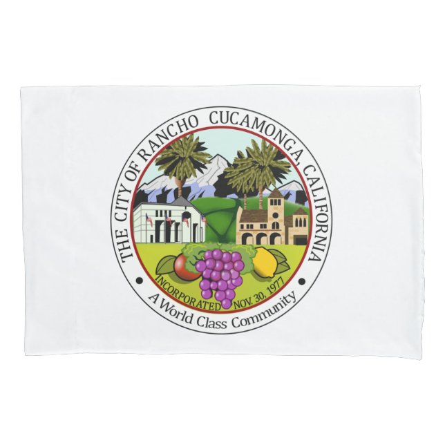 Rancho Cucamonga (California) City Seal Pillow Case (Front-Left)