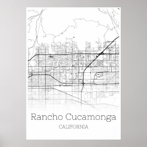 Rancho Cucamonga Map California _ City Map Poster