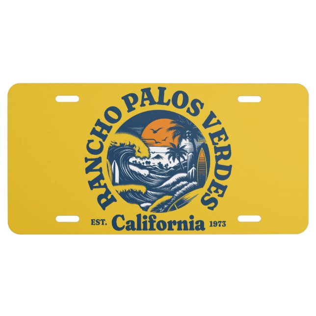 Rancho Palos Verdes,California License Plate (Front)