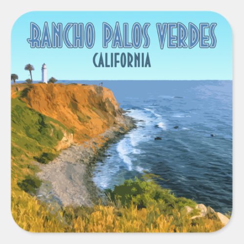Rancho Palos Verdes California Point Vicente Square Sticker