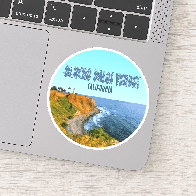 Rancho Palos Verdes California Point Vicente Sticker (Detail)