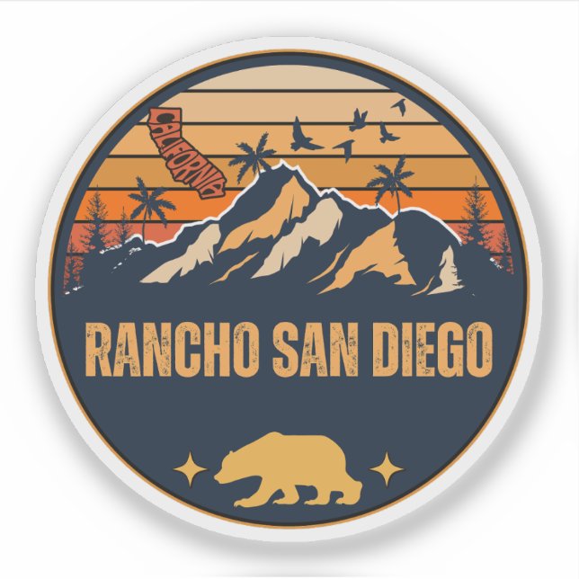 Rancho San Diego, California Sticker (Front)